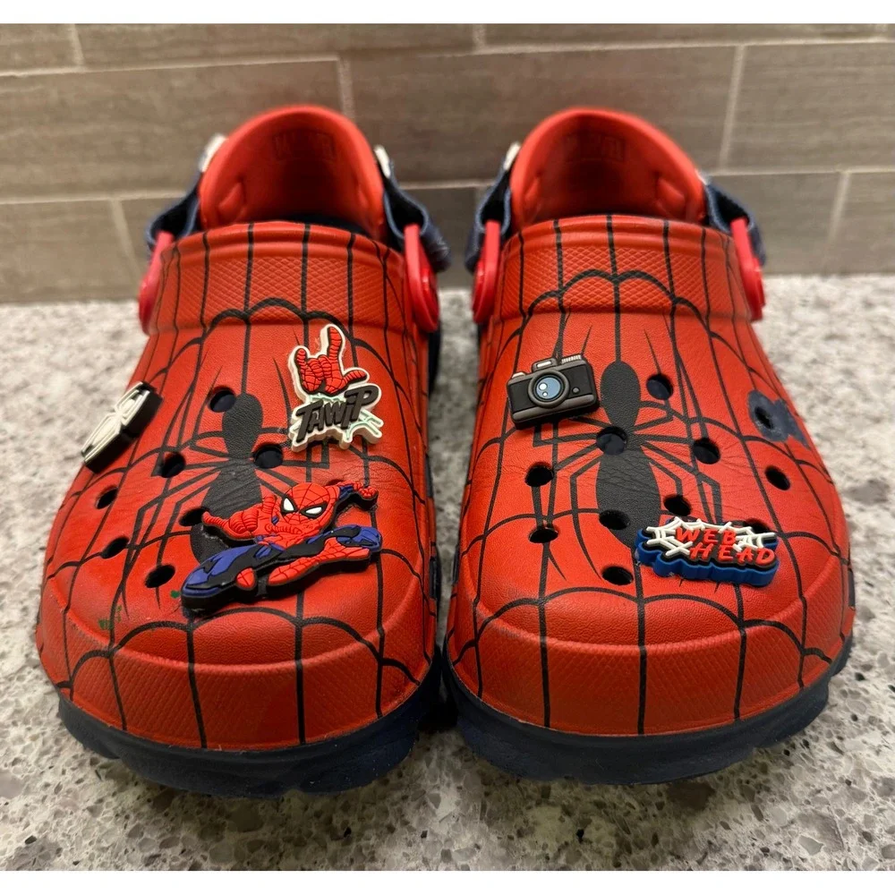 Crocs Big Kids Marvel Spider-Man All-Terrain Clogs w/Jibbitz Charms Size J4